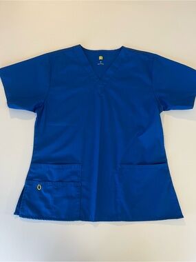 WonderWink Royal Blue Scrub Top Women's Bravo V-neck Medium